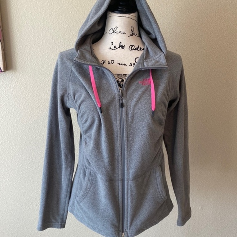 The North Face gray zipup fleece sweatshirt